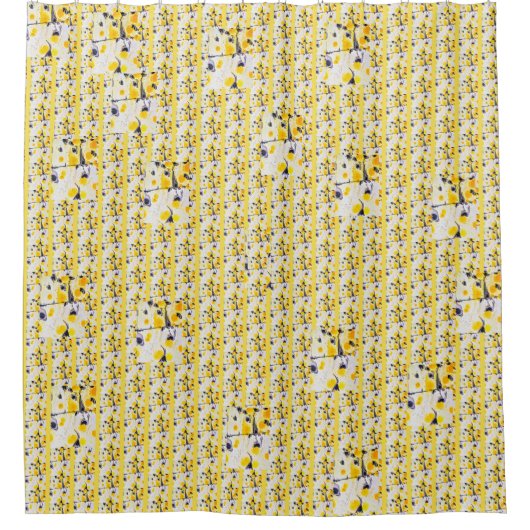 Geel en zwart artistiek gordijn (Voorkant)