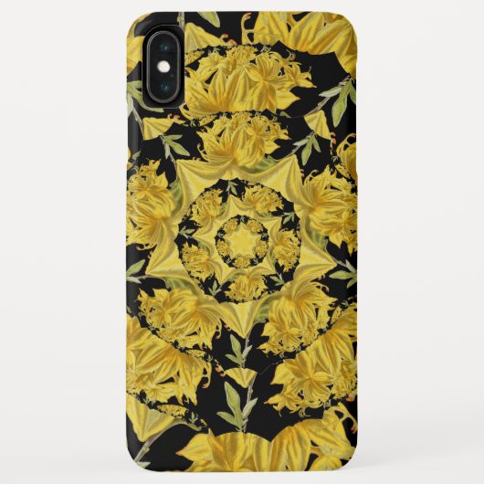 Geel en zwart Azalea fractale kunst Case-Mate iPhone Case (Achterkant)