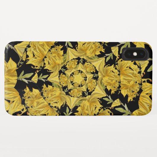 Geel en zwart Azalea fractale kunst Case-Mate iPhone Case (Achterkant (horizontaal))