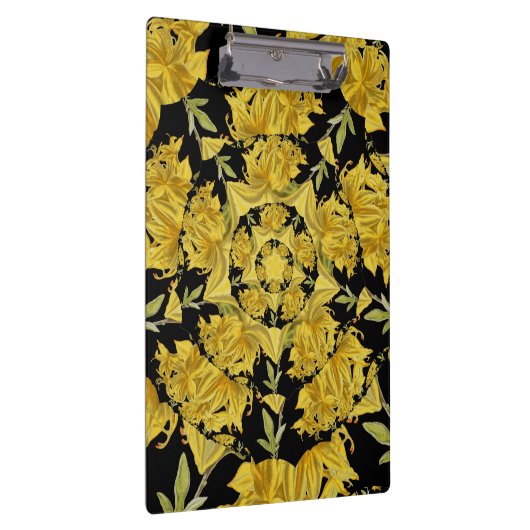 Geel en zwart Azalea fractale kunst Klembord (Rechts)