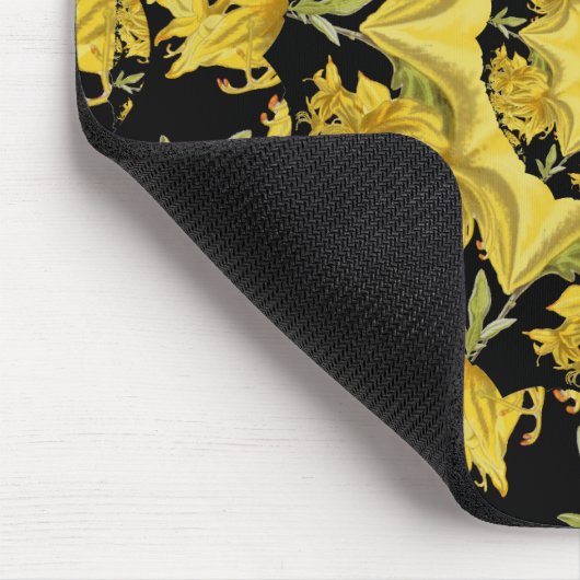 Geel en zwart Azalea fractale kunst Muismat (Hoek)