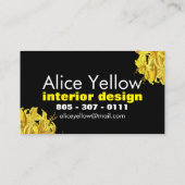 Geel en zwart Azalea Monogram Visitekaartje (Achterkant)