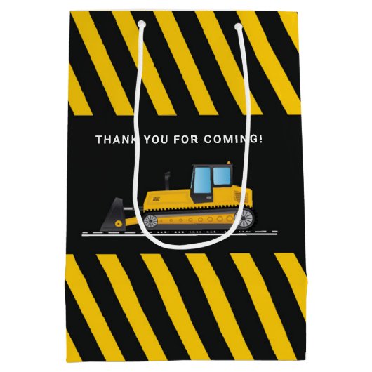 Geel en zwart Baby shower Medium Cadeauzakje (Achterkant)