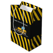 Geel en zwart Baby shower Medium Cadeauzakje (Achterkant Gekanteld)