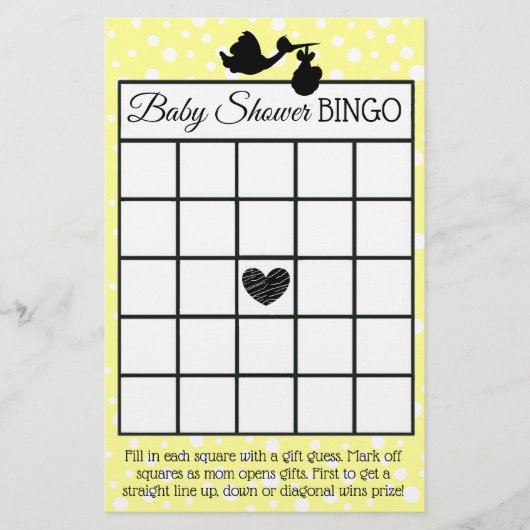 Geel en zwart baby shower met poolwand flyer (Voorkant)
