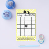 Geel en zwart baby shower met poolwand flyer (Enkel)