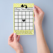 Geel en zwart baby shower met poolwand flyer (Hand)