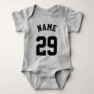 Geel en zwart Baby   Sport Jersey Design Romper