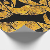 Geel en zwart Batik Patroon Cadeaupapier (Hoek)