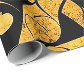 Geel en zwart Batik Patroon Cadeaupapier (Rol Hoek)