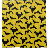 Geel en zwart Bats Halloween Douchegordijn (Voorkant)