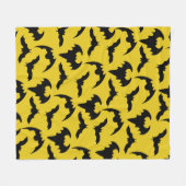 Geel en zwart Bats Halloween Fleece Deken (Voorkant (Horizontaal))