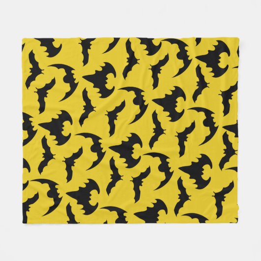 Geel en zwart Bats Halloween Fleece Deken (Voorkant (Horizontaal))