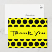 Geel en zwart bedankt Polka Dots Briefkaart (Voorkant / Achterkant)