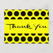 Geel en zwart bedankt Polka Dots Briefkaart (Voorkant)