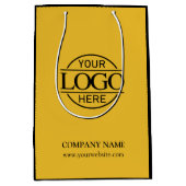 Geel en zwart Bedrijfsbedrijf Business Logo Medium Cadeauzakje (Voorkant)