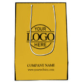 Geel en zwart Bedrijfsbedrijf Business Logo Medium Cadeauzakje (Achterkant)