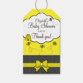 Geel en Zwart Bee Baby shower Dank u Cadeaulabel
