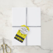 Geel en Zwart Bee Baby shower Dank u Cadeaulabel (Met Touw)