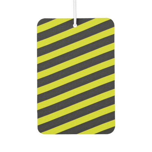 Geel en zwart bijenachtig strepenpatroon luchtverfrisser (Voorkant)
