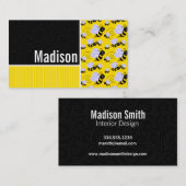 Geel en zwart bijenpatroon visitekaartje (Voorkant / Achterkant)