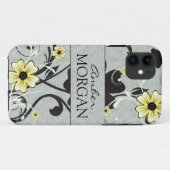 Geel en zwart bloem iphone 5 hoesje (Achterkant (horizontaal))