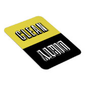 Geel en zwart blok Retro Typografie Vaatwasser Magneet (Rechterzijde)