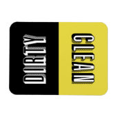 Geel en zwart blok Retro Typografie Vaatwasser Magneet (Horizontaal)