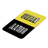 Geel en zwart blok Retro Typografie Vaatwasser Magneet (Linkerzijde)