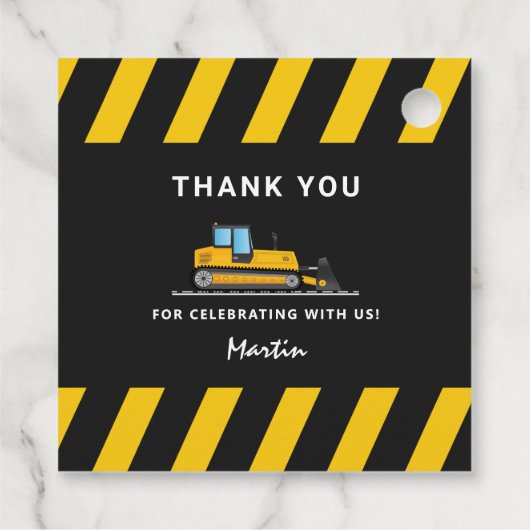 Geel en zwart bouwjaar Beide zijden Bedankjes Labels (Achterkant)