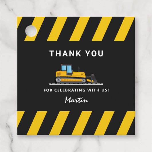 Geel en zwart bouwjaar Beide zijden Bedankjes Labels (Voorkant)