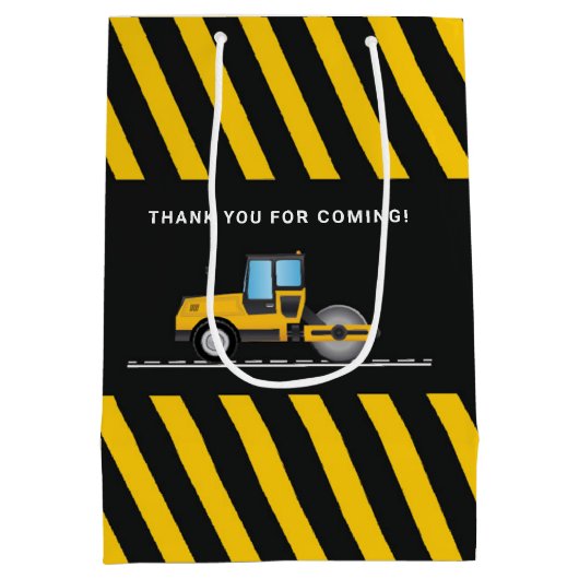 Geel en zwart bouwjaar medium cadeauzakje (Achterkant)