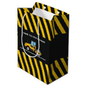 Geel en zwart bouwjaar medium cadeauzakje (Achterkant Gekanteld)