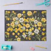 Geel en Zwart Buffalo Check met Geel Wit Tissuepapier (Craft)