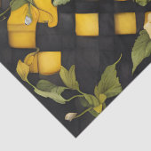 Geel en Zwart Buffalo Check met Geel Wit Tissuepapier (Detail)