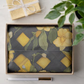 Geel en Zwart Buffalo Check met Geel Wit Tissuepapier (Geschenk)