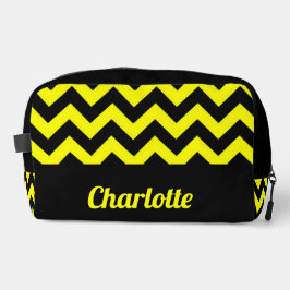 geel en zwart chevron patroon toilettasje