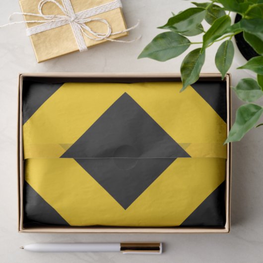 Geel en zwart Chevrons Tissue Paper Tissuepapier (Geschenk)