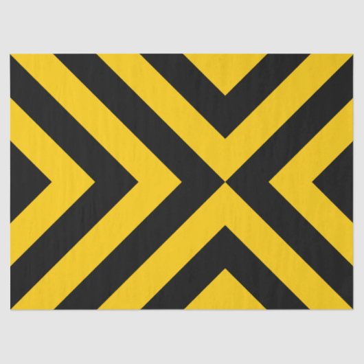 Geel en zwart Chevrons Tissue Paper Tissuepapier (Voorkant)