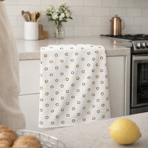 Geel en zwart cirkelpatroon theedoek