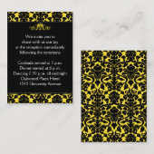Geel en zwart Damask op Linen Enclosure Kaart (Voorkant / Achterkant)