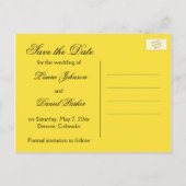 Geel en zwart Damask Save the Date Kaart (Achterkant)