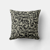 Geel en Zwart Damast Persoonlijk Geschenk Kussen (Achterkant)