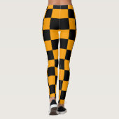 Geel en zwart, dambordpatroon - modern leggings (Achterkant)