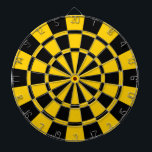 Geel en zwart dartbord<br><div class="desc">Golden Yellow and Black Dart Board</div>
