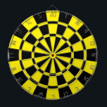 Geel en zwart dartbord<br><div class="desc">Geel en zwart kleerbord</div>
