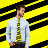 Geel en Zwart Diagonaal Gestreept Stropdas