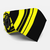 geel en zwart diagonaal modern stropdas (Opgerold)