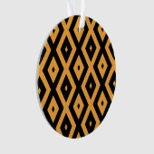 Geel en zwart diamantpatroon ornament (voorkant)