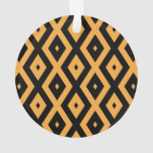 Geel en zwart diamantpatroon ornament (achterkant)